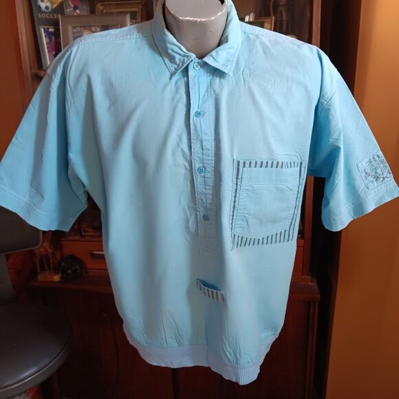 Vintage 1980's Surf Pullover Shirt Mens Large Blue DCL Logo Graphic - Picture 1 of 8